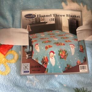 Festive Green Flannel Throw Blanket